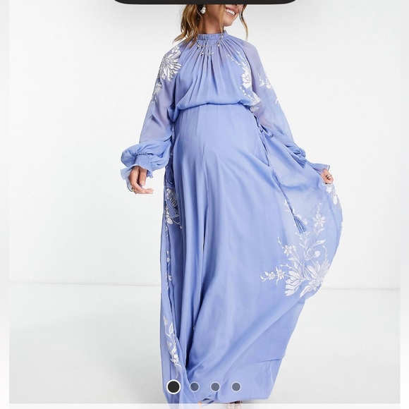 Boohoo Dresses & Skirts - Blue maternity dress